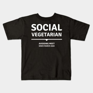 Social Vegetarian — Avoids Meet Funny Design for Introverts and Autistics Kids T-Shirt